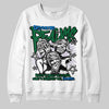 Jordan 12 Bucks DopeSkill Sweatshirt Distorted Realms Graphic Streetwear - White