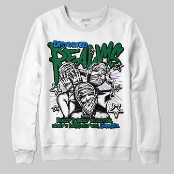 Jordan 12 Bucks DopeSkill Sweatshirt Distorted Realms Graphic Streetwear - White
