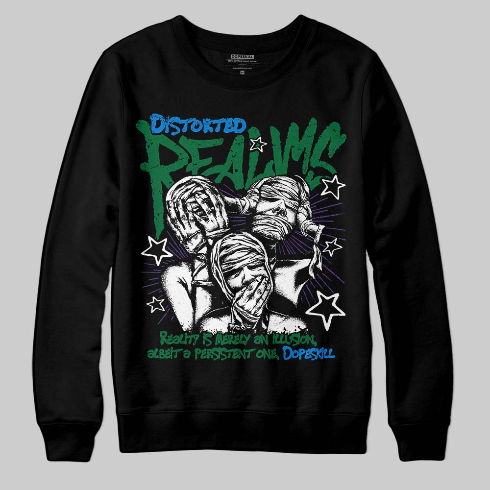 Jordan 12 Bucks DopeSkill Sweatshirt Distorted Realms Graphic Streetwear - Black