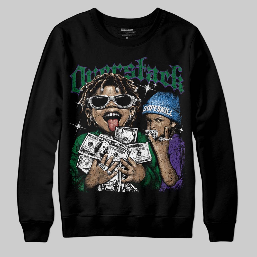 Jordan 12 Bucks DopeSkill Sweatshirt Overstack Graphic Streetwear - black