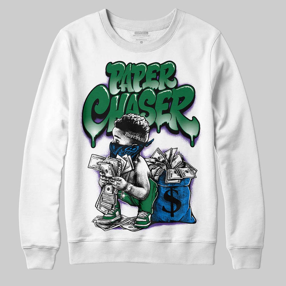 Jordan 12 Bucks DopeSkill Sweatshirt Paper Chaser Boy Graphic Streetwear - White