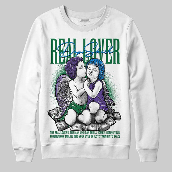 Jordan 12 Bucks DopeSkill Sweatshirt Real Lover Graphic Streetwear - White