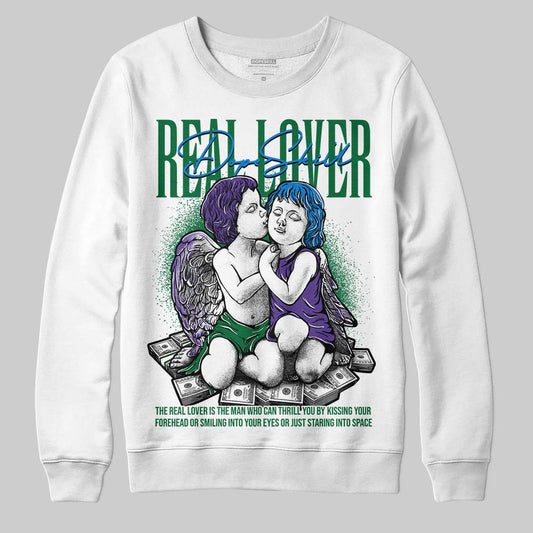 Jordan 12 Bucks DopeSkill Sweatshirt Real Lover Graphic Streetwear - White