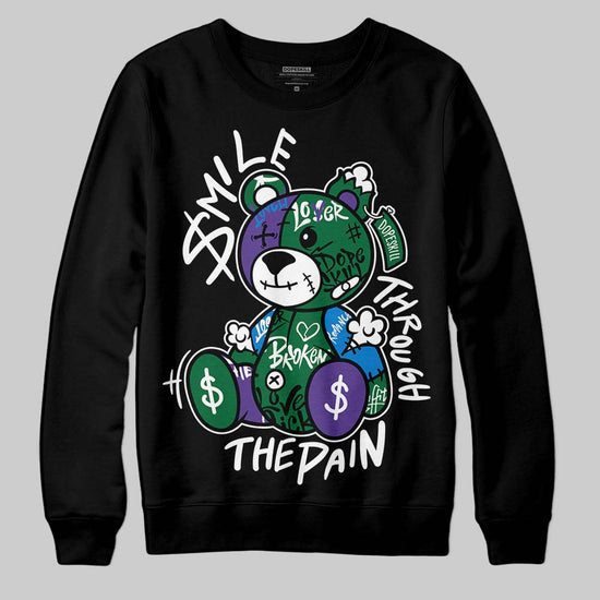 Jordan 12 Bucks DopeSkill Sweatshirt Smile Through The Pain Graphic Streetwear - Black