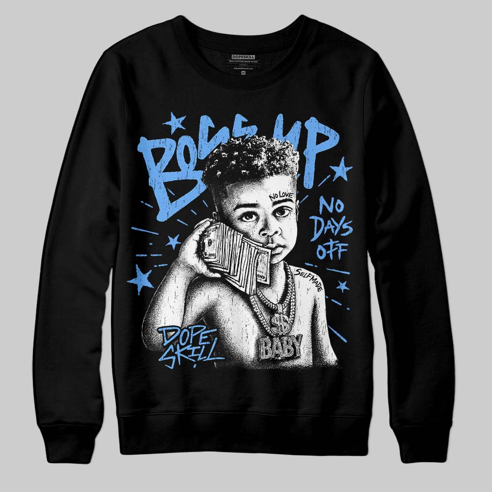 Jordan 5 Black University Blue DopeSkill Sweatshirt Boss Up Graphic Streetwear - black