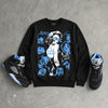 Black University Blue 5s DopeSkill Sweatshirt Built Different Graphic