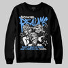 Jordan 5 Black University Blue DopeSkill Sweatshirt Distorted Realms Graphic Streetwear - Black