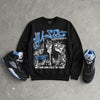 Black University Blue 5s DopeSkill Sweatshirt No Money No Lust Graphic