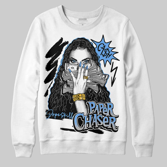 Jordan 5 Black University Blue DopeSkill Sweatshirt NPC Graphic Streetwear - White