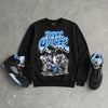 Black University Blue 5s DopeSkill Sweatshirt Paper Chaser Boy Graphic