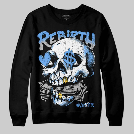 Jordan 5 Black University Blue DopeSkill Sweatshirt Rebirth Graphic Streetwear - Black