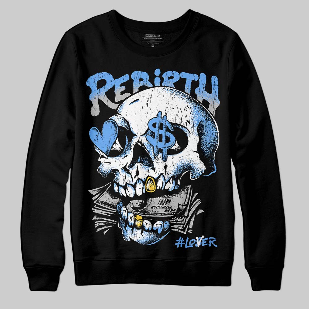 Jordan 5 Black University Blue DopeSkill Sweatshirt Rebirth Graphic Streetwear - Black