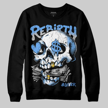 Jordan 5 Black University Blue DopeSkill Sweatshirt Rebirth Graphic Streetwear - Black