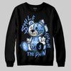 Jordan 5 Black University Blue DopeSkill Sweatshirt Smile Through The Pain Graphic Streetwear - black