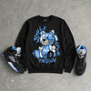 Black University Blue 5s DopeSkill Sweatshirt Smile Through The Pain Graphic
