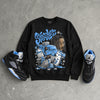Black University Blue 5s DopeSkill Sweatshirt Stressless Graphic