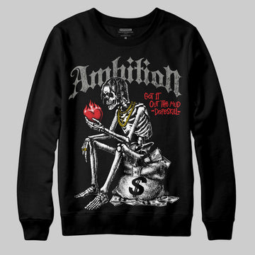 Jordan 4 Bred DopeSkill Sweatshirt Ambition Graphic Streetwear - Black