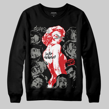 Jordan 4 Bred DopeSkill Sweatshirt Built Different Graphic Streetwear - Black