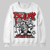 Jordan 4 Bred DopeSkill Sweatshirt Distorted Realms Graphic Streetwear - White 