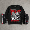 Bred 4s DopeSkill Sweatshirt Distorted Realms Graphic