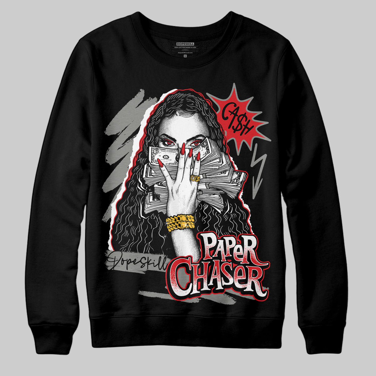 Jordan 4 Bred DopeSkill Sweatshirt NPC Graphic Streetwear - Black