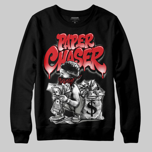 Jordan 4 Bred DopeSkill Sweatshirt Paper Chaser Boy Graphic Streetwear - Black