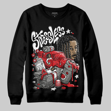 Jordan 4 Bred DopeSkill Sweatshirt Stressless Graphic Streetwear - Black