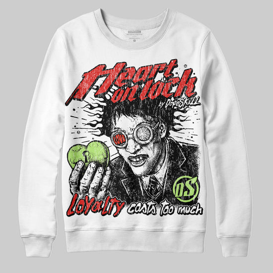 Jordan 5 Retro OG "Halloween" DopeSkill Sweatshirt Heart On Lock Graphic Streetwear - White