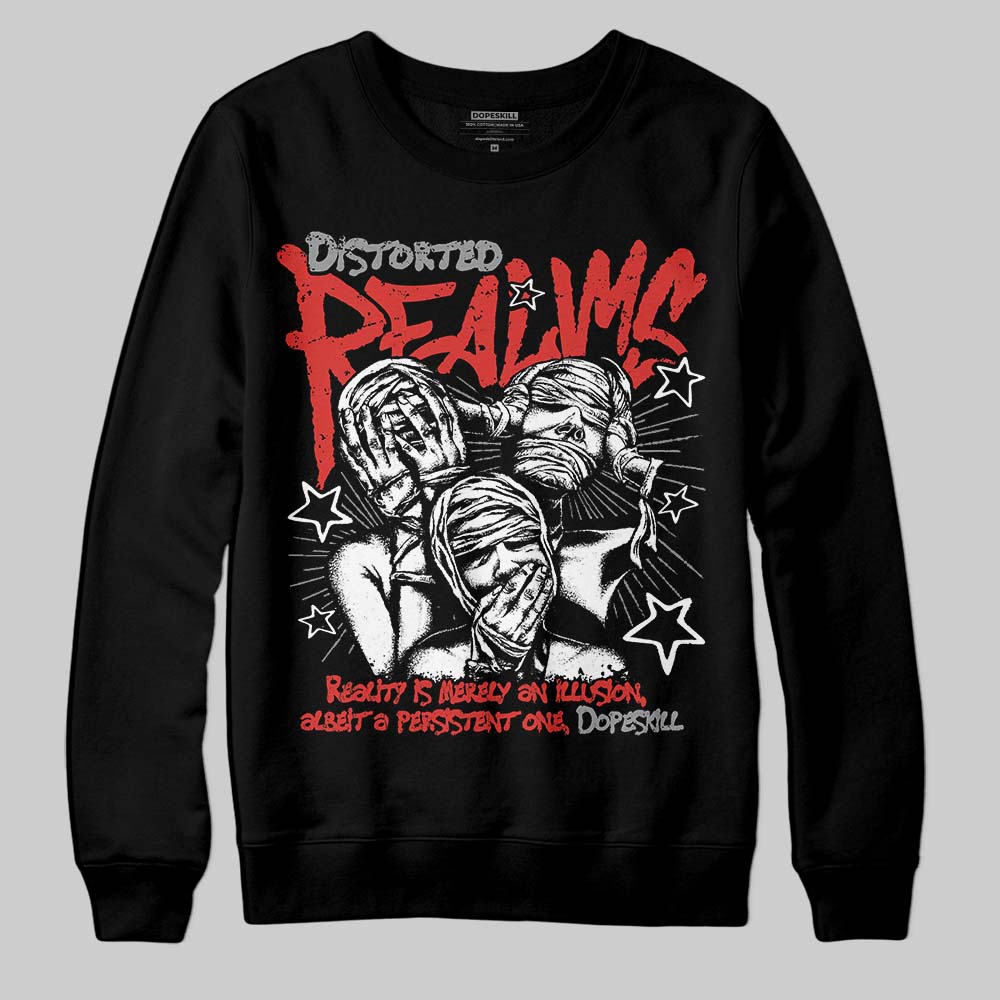 Jordan 4 Toro Bravo DopeSkill Sweatshirt Distorted Realms Graphic Streetwear - Black