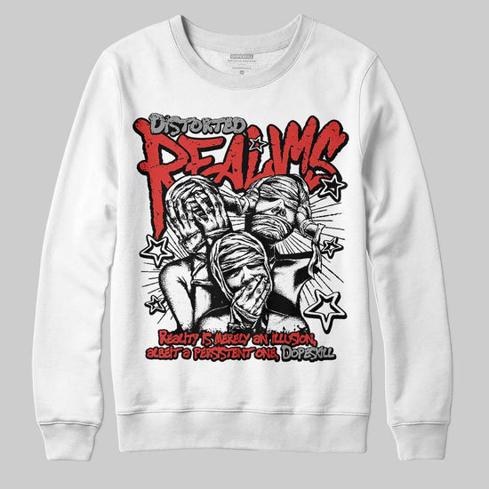 Jordan 4 Toro Bravo DopeSkill Sweatshirt Distorted Realms Graphic Streetwear - White