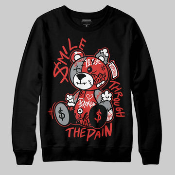 Jordan 4 Toro Bravo DopeSkill Sweatshirt Smile Through The Pain Graphic Streetwear - Black