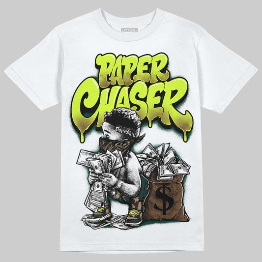 Air Foamposite Pro "Green Camo" DopeSkill T-Shirt Paper Chaser Boy Graphic Streetwear - White 