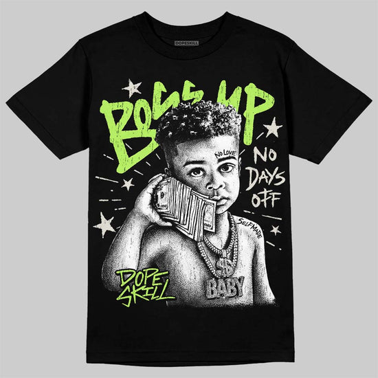 Foamposite One "Phantom/Barely Volt" DopeSkill T-Shirt Boss Up Graphic Streetwear - Black