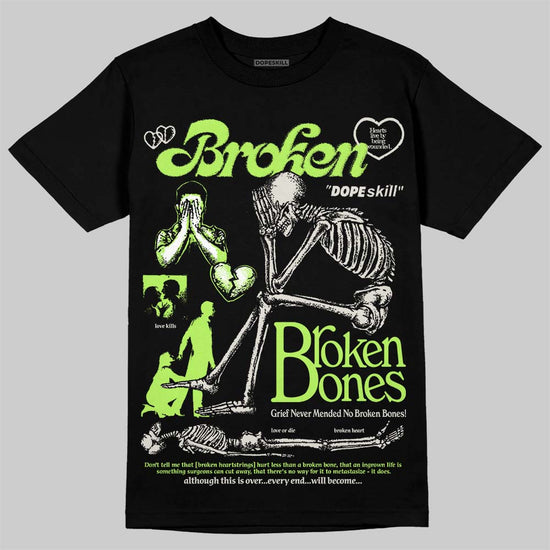 Foamposite One "Phantom/Barely Volt" DopeSkill T-Shirt Broken Bones Graphic Streetwear - Black