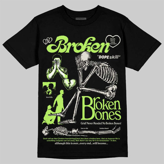 Foamposite One "Phantom/Barely Volt" DopeSkill T-Shirt Broken Bones Graphic Streetwear - Black