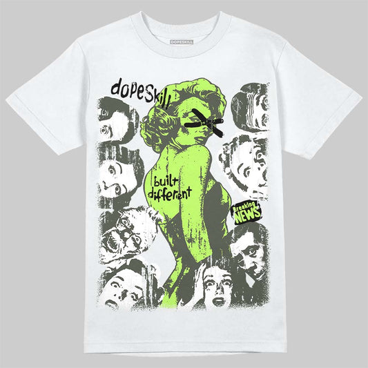 Foamposite One "Phantom/Barely Volt" DopeSkill T-Shirt Built Different Graphic Streetwear - White