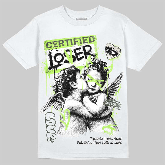 Foamposite One "Phantom/Barely Volt" DopeSkill T-Shirt Certified Lover Graphic Streetwear - White