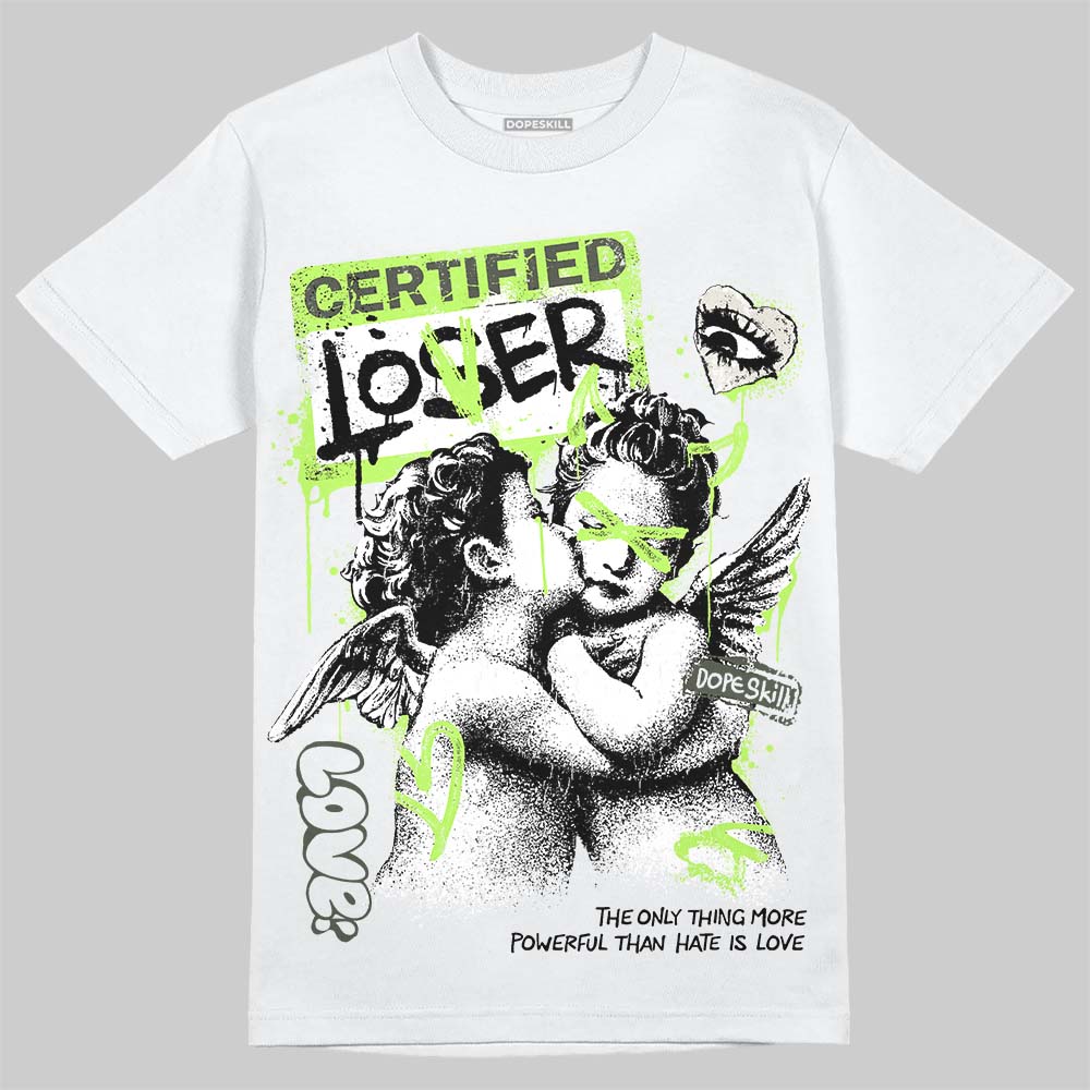 Foamposite One "Phantom/Barely Volt" DopeSkill T-Shirt Certified Lover Graphic Streetwear - White