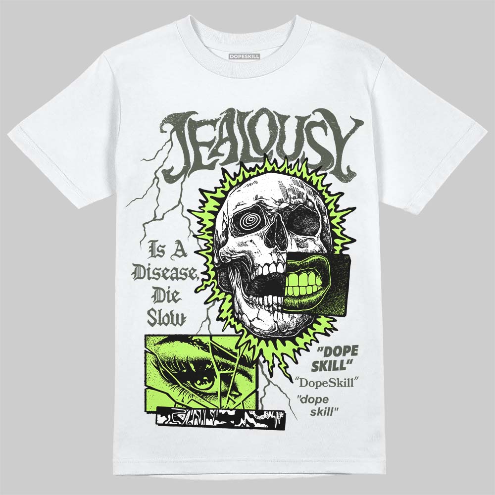Foamposite One "Phantom/Barely Volt" DopeSkill T-Shirt Jealousy Graphic Streetwear - White 