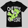 Foamposite One "Phantom/Barely Volt" DopeSkill T-Shirt Out Here Being Cute Graphic Streetwear - Black