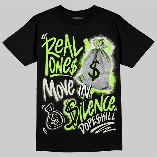 Foamposite One "Phantom/Barely Volt" DopeSkill T-Shirt Real Ones Move In Silence Graphic Streetwear - Black