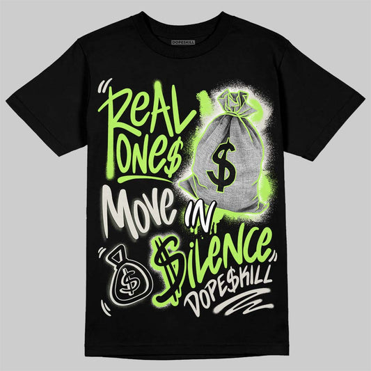 Foamposite One "Phantom/Barely Volt" DopeSkill T-Shirt Real Ones Move In Silence Graphic Streetwear - Black
