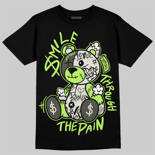 Foamposite One "Phantom/Barely Volt" DopeSkill T-Shirt Smile Through The Pain Graphic Streetwear - Black