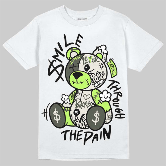 Foamposite One "Phantom/Barely Volt" DopeSkill T-Shirt Smile Through The Pain Graphic Streetwear - White