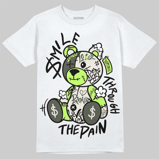 Foamposite One "Phantom/Barely Volt" DopeSkill T-Shirt Smile Through The Pain Graphic Streetwear - White