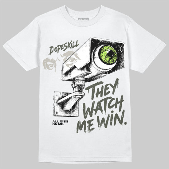 Foamposite One "Phantom/Barely Volt" DopeSkill T-Shirt They Watch Me Win Graphic Streetwear - White