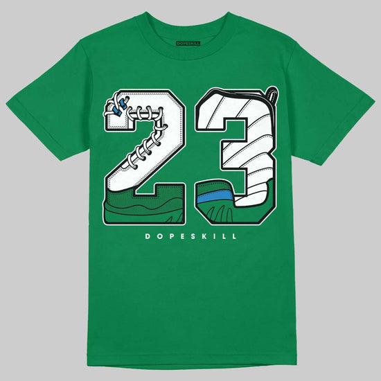 Jordan 12 Bucks DopeSkill T-Shirt 23 with 12s Pattern Graphic Streetwear - Irish Green
