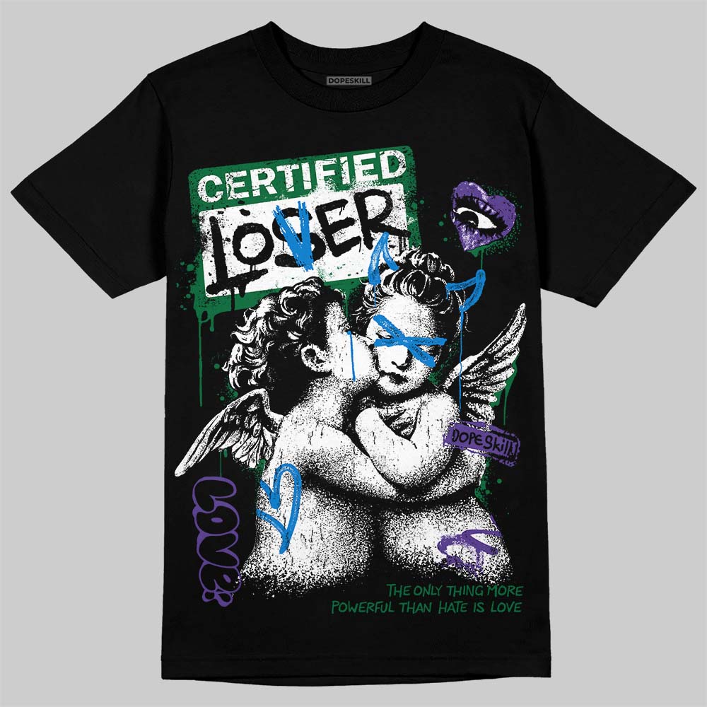 Jordan 12 Bucks DopeSkill T-Shirt Certified Lover Graphic Streetwear - Black