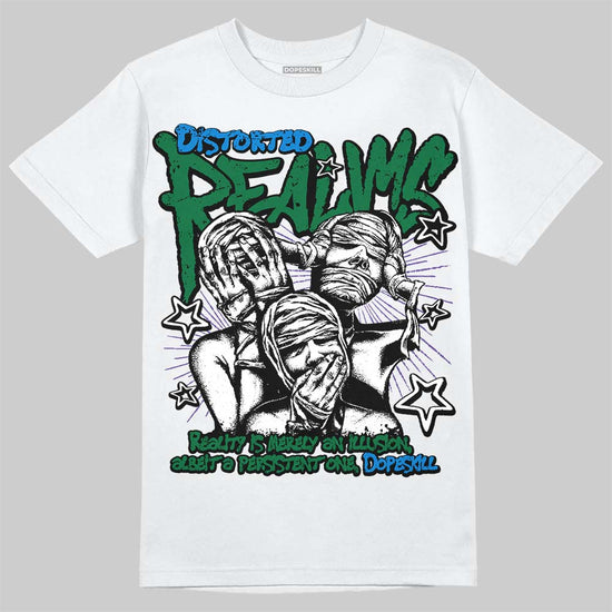 Jordan 12 Bucks DopeSkill T-Shirt Distorted Realms Graphic Streetwear - White