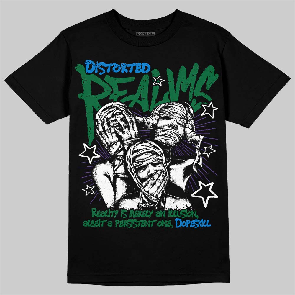 Jordan 12 Bucks DopeSkill T-Shirt Distorted Realms Graphic Streetwear - Black